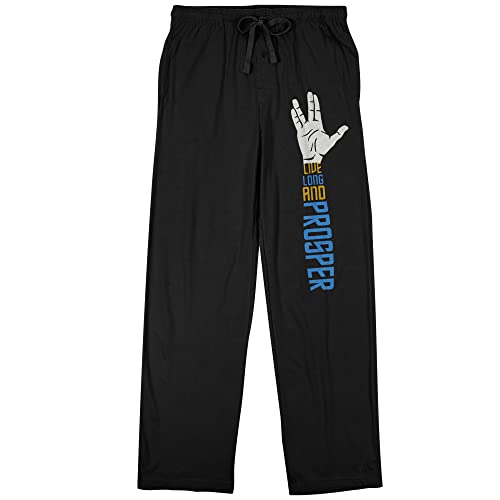 Bioworld Star Trek Live Long and Prosper Men's Black Sleep Pajama Pants
