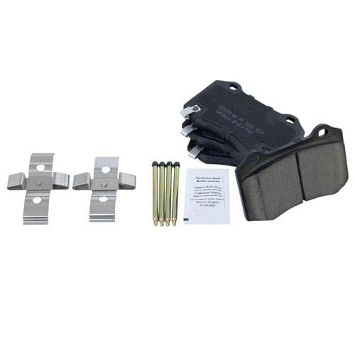 Image of TRQ Performance Rear Brake Pad and Rotor Set Ceramic G Coated Slotted Drilled Compatible with 2012-2015 Tesla S