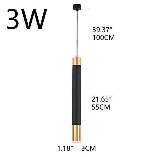 Suspension LED noire 3W éclairage ciblé pour îlot central et table à manger