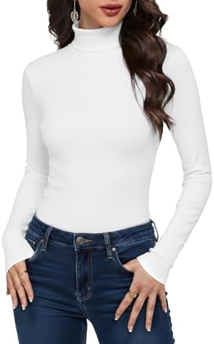 Cuptacc Rollkragenpullover Damen Slim Fit Modal Gerippt Langarmshirt | Modal,Rollkragen,Langarm,Gerippt,Slim Fit,Einfarbig,Basic,Weich,Bequem,Elastisch,Warm,Hautfreundlich,Herbst,W
