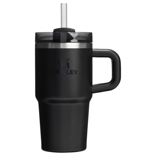 Image of Stanley Quencher H2.0 Tumbler with Handle and Straw 20 oz | Flowstate 3-Position Lid | Cup Holder Compatible for Travel | Insulated Stainless Steel Cup | BPA-Free | Black 2.0