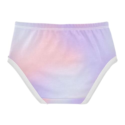 Kids Underwear, Pastel Gradients Lavender Toddler Girl Briefs, Girls Cotton Underwear, 2T–8 Years2
