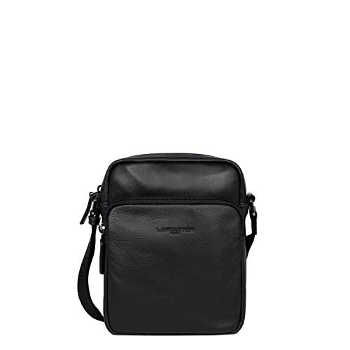 Sacoche Lancaster Soft Vintage Homme : petit sac bandoulière en cuir de vachette marron