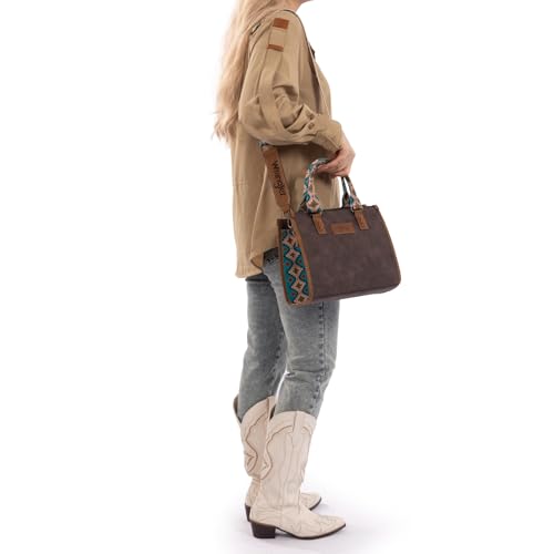 Image of Montana West Wrangler Tote Bag for Women Aztec Western Retro Purse Top Handle Handbags