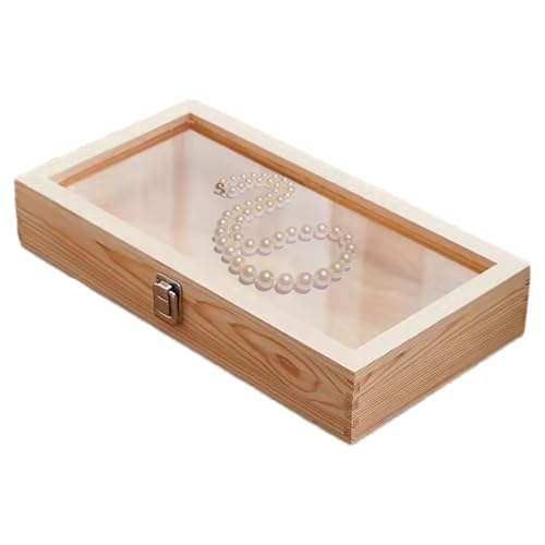Estuche de joyería con marco de mariposa - Organizador de madera con tapa, caja de visualización elegante, contenedor de almacenamiento | Perfecto para pendientes Collares Pulseras Showcase, coi