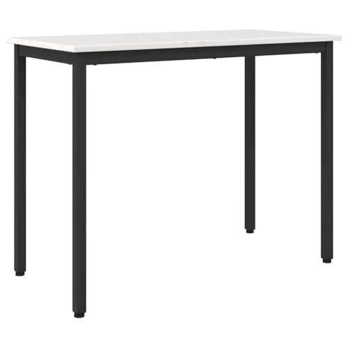 Table blanche en bois et acier réglable pour petits espaces bureau stable - 2
