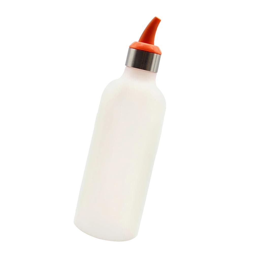 Botella dispensadora Qectial de 450ml para cocina, envase identificable naranja para salsa