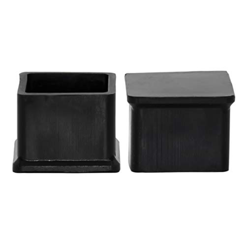 Flyshop Cuadrada de Silicona Cubiertas Muebles Protectores Negro, 10 pcs, 25 x 25 mm, 1-Pulgadas x 1-Pulgadas Cover
