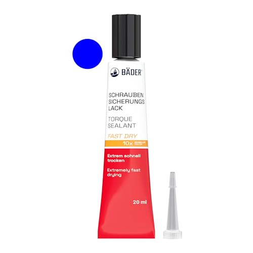 Original BÄDER Torque Sealant Tamper Proof Indicator Fast Dry Color Blue 20ml - Threadlocker Made in Germany Since 1962 - Security Pen for Sealing and Proof of Manipulation.