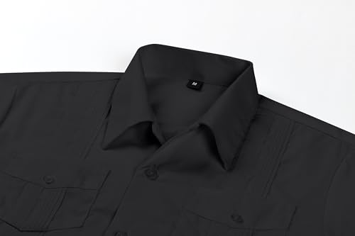 MAXJON Boys Guayabera Shirts for Kids Casual Button Down Shirt Cuban Short Sleeve Shirts3