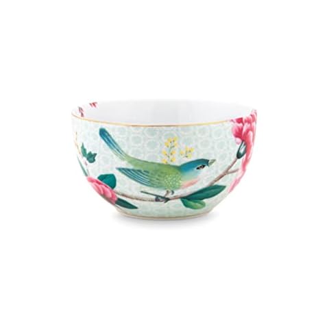 PIP STUDIO Blushing Birds Collection 51003113 - White Bowl 12 cm - Timeless Charm - Original and Elegant Gift Porcelain Cover
