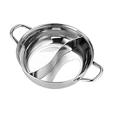 FytStycale Shabu-Shabu En Acier Inoxydable, à Canard Mandarin avec Séparateur, Ustensiles de Cuisine à Soupe Double Face pour Cuisine, Fête, Ména, 34cm