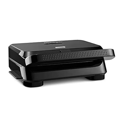 DeLonghi SW12B.BK Elektrogrill, 800 W, Kontaktgrill, Tisch, Gitter, Schwarz ( Toaster fuer Sandwich )