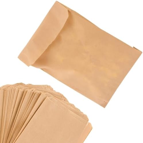 Paper Sandwich Bags Kraft Brown (200 Pack) – Biodegradable & Compostable Food Grade Unbleached Kraft Paper for Bakery, Cookies, Treats, Snacks, Sandwiches
