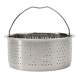 ZYNCUE Olla a presión de acero inoxidable, cesta de vapor de verduras con mango de silicona, compatible con ollas de varios cuartos y ollas arroceras