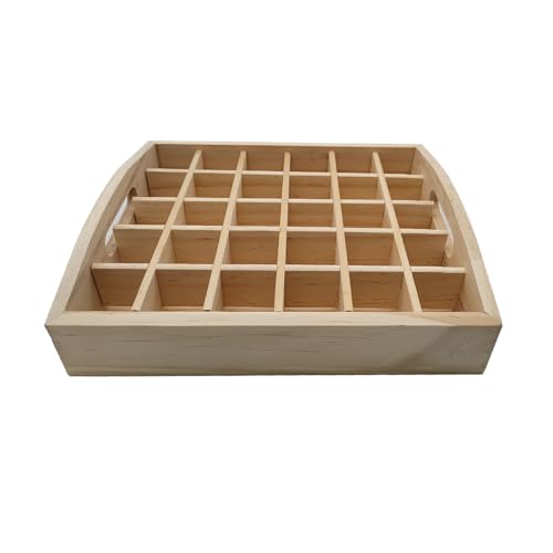 MIAO YUAN Wooden Essential Oil Bottle Storage Box, Multi-compartment Essential Oil Display Box, 30 Compartment Removable Large Capacity Organizer