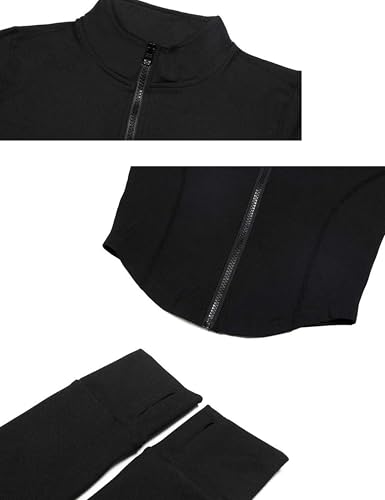 tanming women39s full zip seamless workout jacket running yoga slim fit track jacket