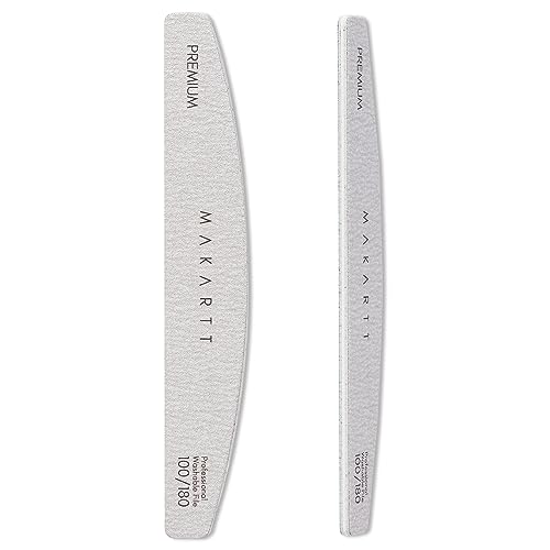 Makartt Nail File, 100/180 Grit Nail Files for Natural Nails, Professional Strong Emery Boards for Nails Doubled Sides Washable Fingernail Files Manicure Tool Set(Zebra-2pcs Trial Set)