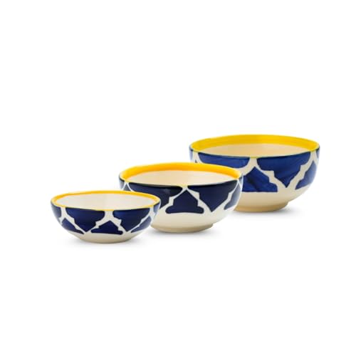 Image of Eco-Friendly Ceramic Dinner Set | 5-Piece Crockery Set | Lightweight & Durable Dining Set | Navy Blue Plates (7 inch & 8 inch) & Ramen Snack Bowls (75ml, 125ml, 200ml) | Perfect for Gifting