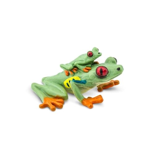 Rana Arbórea de Ojos Rojos con Bebé | Figura realista de 2,75' | Juguetes para Niños | No tóxicas y Libres de BPA | Apto para Niños de 3+ | Safari Ltd