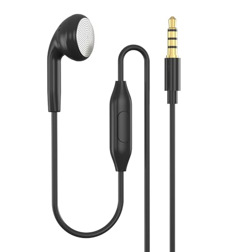 3.5 mm片耳イヤホン マイク付き 片面ヘッドフォン 有線 片耳イヤホン 通話/音楽 片側イヤフォン3.5mmステレオ端子 線長120cm ブラック