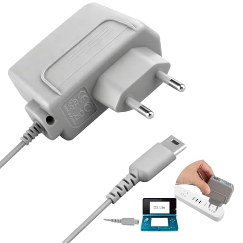 Chargeur pour DS Lite,Adaptateur Secteur Alimentation Chargeur Compatible avec Nintendo DS Lite,450mA, 5.2V Charger Power Adapter Portable pour Console,Pas pour DS,(Gris)