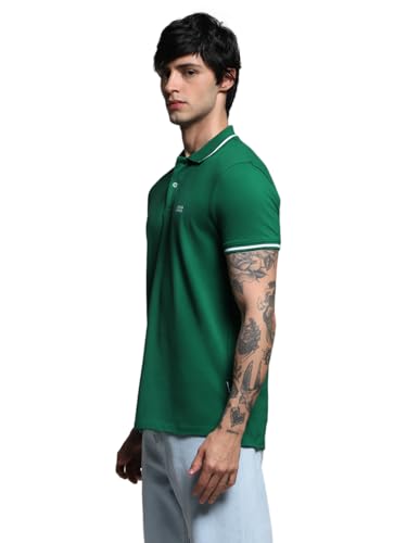 Image of Jack & Jones Men's Yellow Polo Collar Slim Fit T-Shirt