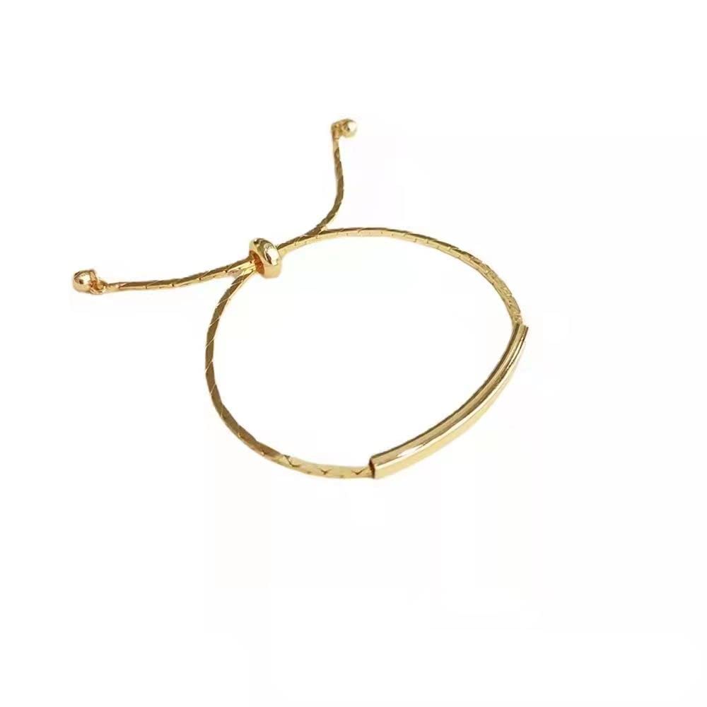 MorningHazee18K Gold Plated Slider Bracelet Adjustable Slider Extender Chains Bangle Friendship Bracelets for Women Girls