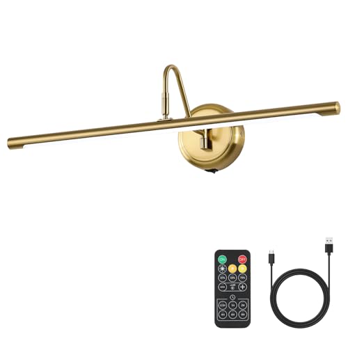 Joosenlux 24.4-Inch Battery-Operated Picture Light, Brass