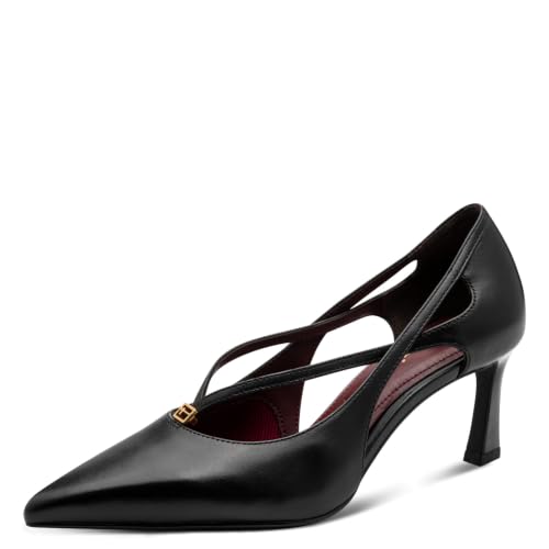 Escarpins Tamaris 1-22459-47 en cuir noir avec bride cheville élégante
