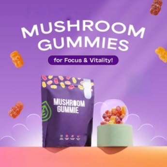 Caramelle gommose ai funghi - Il sistema immunitario, migliora la concentrazione e favorisce il rilassamento - Caramelle gommose ai funghi biologiche e a basso contenuto di carboidrati - Vegane, non O