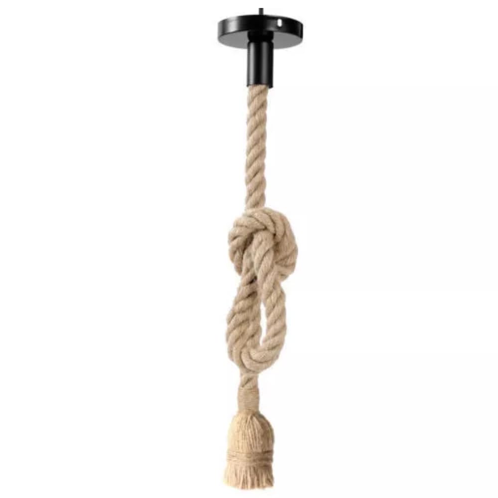 LEDSone Ceiling Pendant Light Fitting,100cm E27 Hemp Rope Pendant for Ceiling, Pre‑Wired with Cord Grip, Indoor Lighting Fixture