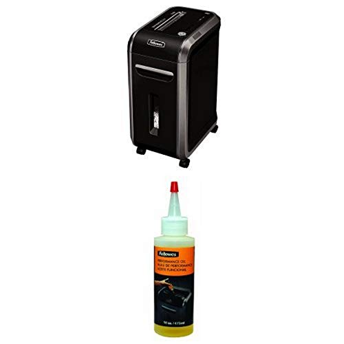 Fellowes Powershred 99Ci 100% Jam Proof 18-Sheet Cross-Cut Heavy Duty Paper Shredder (3229901) and Fellowes Powershred Performance Shredder Oil, 16 oz. Extended Nozzle Bottle (3525010) Bundle