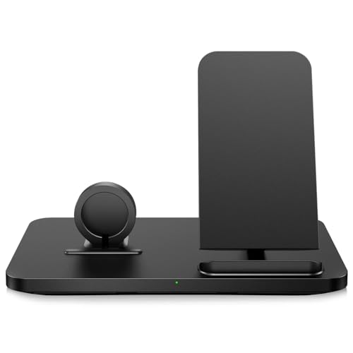 Inspired Essentials 2 in 1 Wireless Charging Station Charger Dock Stand for Apple Watch and iPhone 17 16 15 14 13 12 11 X Pro - 7.5W Fast Charging (1)