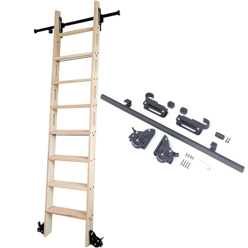 Échelle de bibliothèque rétractable à roulettes : kit quincaillerie pour salon - 2