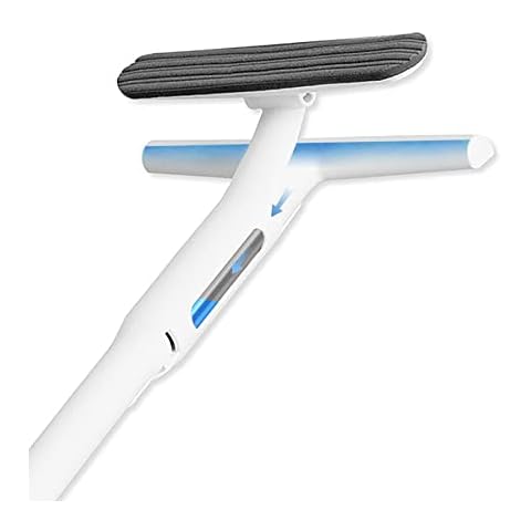 Eyliden Window Scrubber with Patent Water Collection System, Soft Silicone Squeegee & Sponge Window Scrubber and Sewage Catcher Bottle - 3 in 1 Window Cleaning Combo for Bathroom Car Office Glass Cover