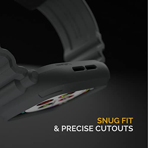 elkson Compatible with Apple Watch Series 7 54mm 6 SE 5 4 Bumper case Band 44mm iwatch Quattro Pro Series Fall Protection Durable Military Grade Protective TPU Mud Shock Proof Resist Men Black