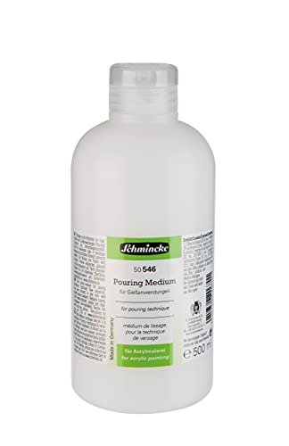 Schmincke - Pouring Médium, 500 ml, 50 546 028, médium pour la peinture acrylique, acrylique liquide pour la technique de coulée, la technique d'écoulement et les applications de moulage.