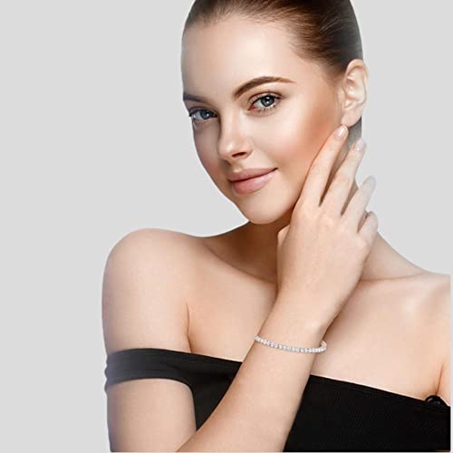 JewelMore Certified Natural Diamonds Classic Diamond Tennis Bracelet 14K White Gold Luxury Premium Collection (D-E Color VS1-VS2 Clarity)| - Image 6
