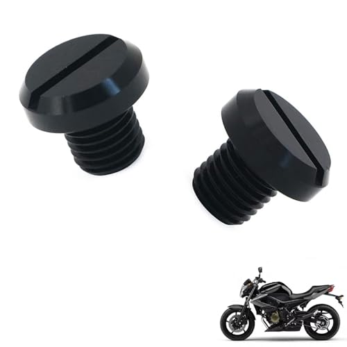 generisch 2PCS motorrad spiegel stopfen kompatibel mit Yamaha XJ6,Motorcycle rearview mirror blind plug tuning zubehör(black)