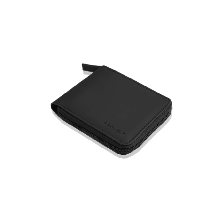 Corsa Billfold - Women's Wallet | Compact Zip Around Wallet - 3 Card Slots with Separate Currency and Coin Compartments | Black Vegan Leather-image-1