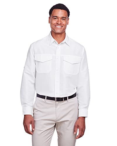 Chemise performance Harriton blanche respirante anti-transpiration