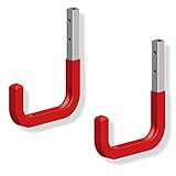 Gedotec Metall Schwerlast-Haken mit Gummierung Gerätehalter Lager Metallhaken aus massiven Stahl für die Wand-Halterung