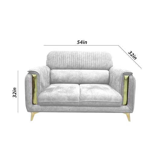Image of Casaliving Gelio 2 Seater Sofa Set for Living Room (Grey Colour) Premium Fabric Sofa