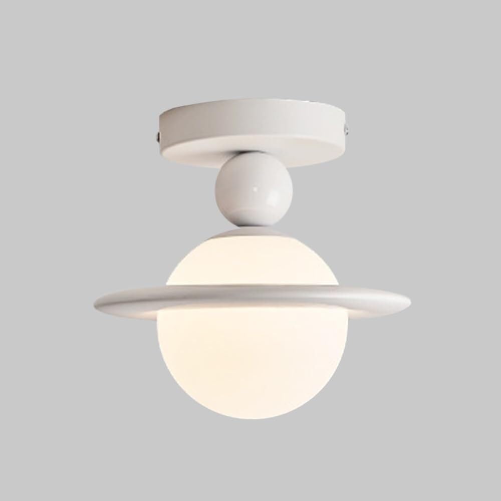 White Ceiling Light Glass Ceiling Chandelier Aisle Round Ceiling Chassis Light Fixtures G9 Socket 37cm Planet Design Ceiling Light for Living Room Kitchen Dining Room Hallway Closet