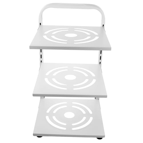 BESPORTBLE Adjustable Carbon Steel Pan Organizer Pot Rack Space-saving Kitchen Storage Shelf for Cupboard and Countertop Rust-resistant Pots Pans Organizer for Home Kitchen