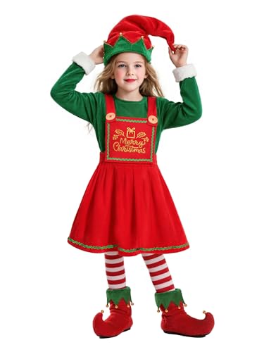 Disfraz Completo de Elfo Navideño para Niñas miniatura 1