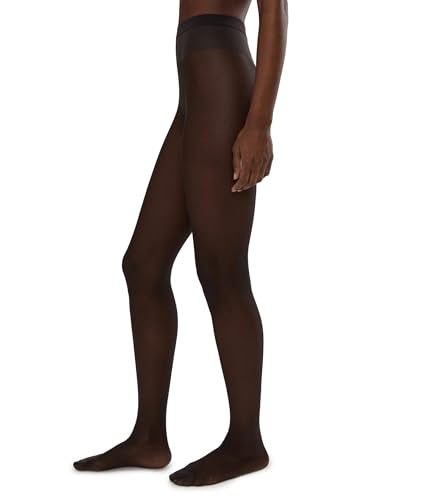 Wolford Individual 20 Denier Sheer Tights for Women Lightweight Matte Pantyhose with Reinforced Toe & Comfortable Waistband Beige Nearly Black medium