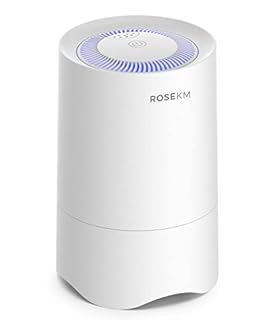 ROSEKM HEPA Air Purifier for Bedroom, Air Cleaner with Aroma Box & Night Light for Home Smoke, Dust Remove, Pet Dander, Odor (White)