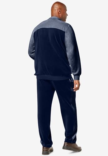 KingSize Men's Big & Tall Colorblock Velour Tracksuit2